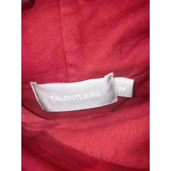 TALENTLESS OVERSIZED RED LOGO HOODIE SIZE M UNISEX - Picture 4 of 8